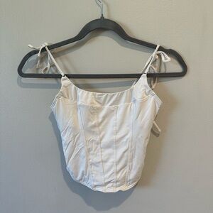 Gilly hicks tie shoulder white active corset top xs